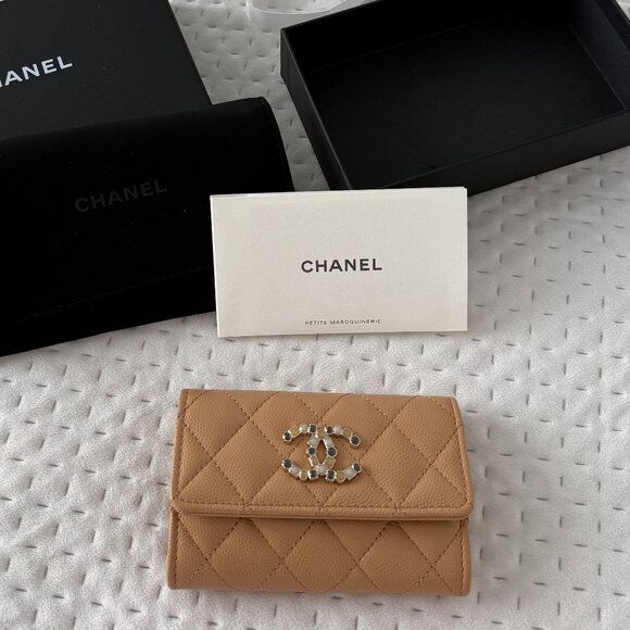 CHANEL AUTHENTIC FLAP CARDHOLDER WITH RECEIPT - Picture 1 of 10